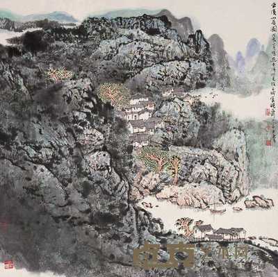 宋玉麟 1988年作 巫溪山居图 立轴 68.5×68.5cm